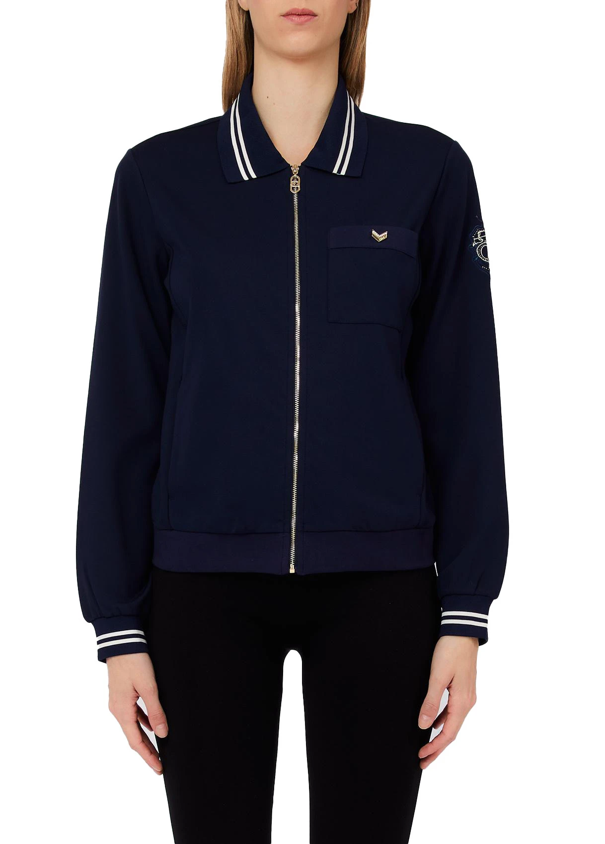 Regular Fit Interlock Sporty Zipped Lightweight Jacket Gallery