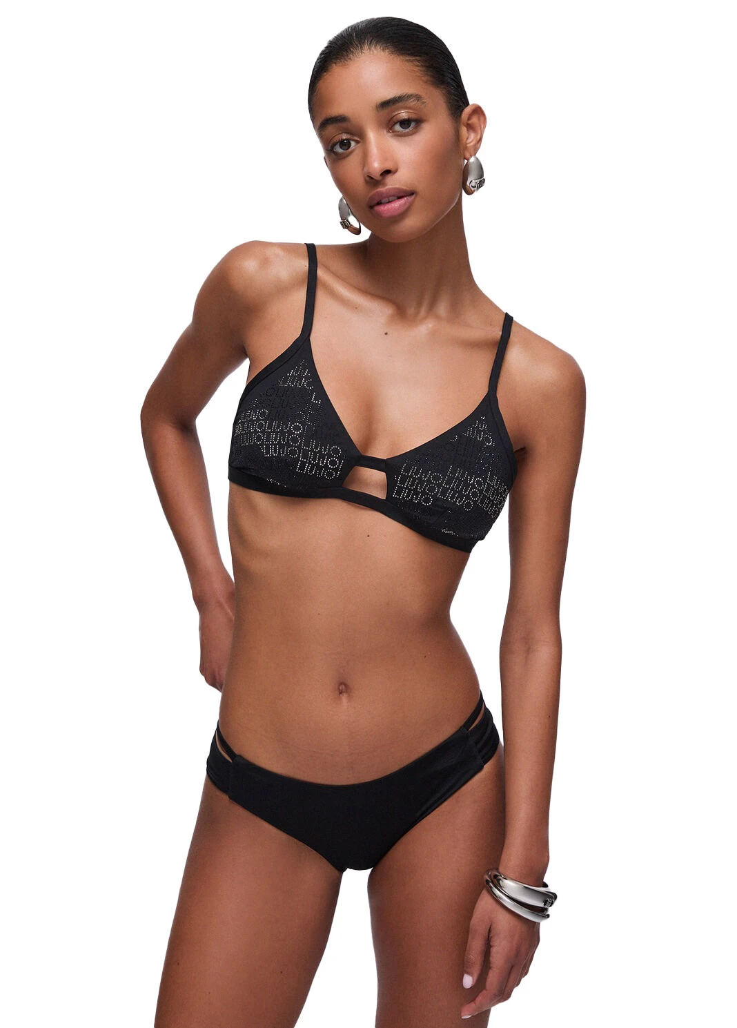 Bikini Top And Bottoms With Rhinestones Gallery