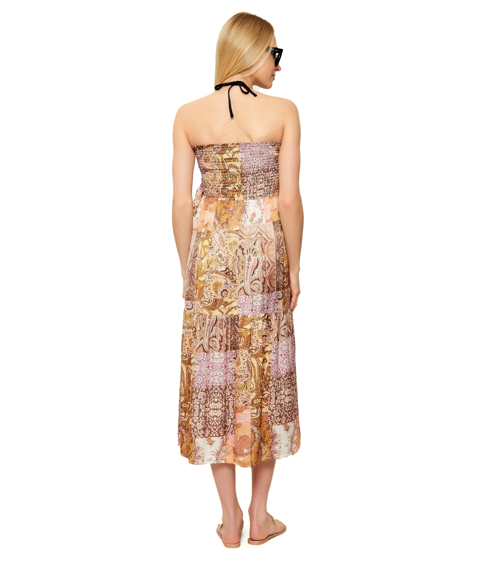 Flare Fit Paisley Patchwork Smocked Maxi 2 In 1 Skirt Gallery