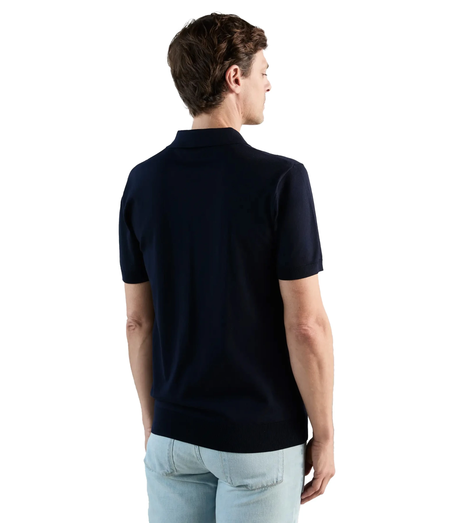 Knit Open-Neck Polo Shirt Gallery
