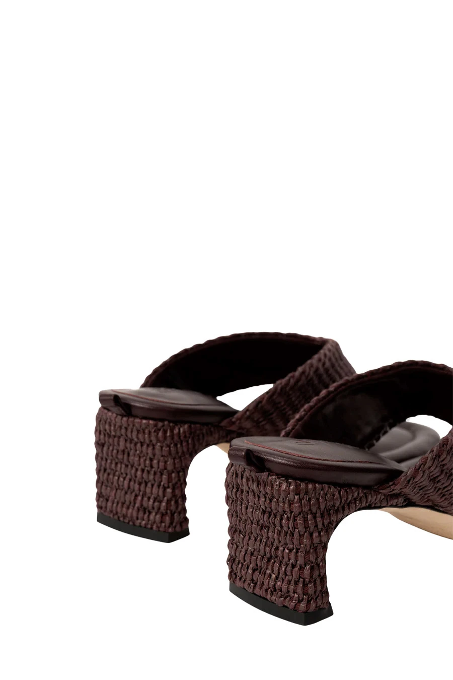 Raffia And Leather Thong Heeled Mule Gallery