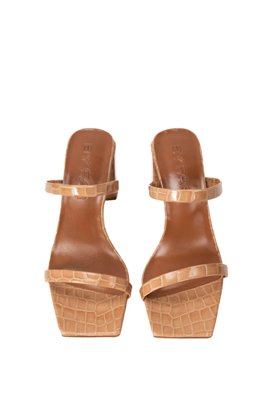 Croco Embossed Leather Slip-On Heeled Mule Gallery