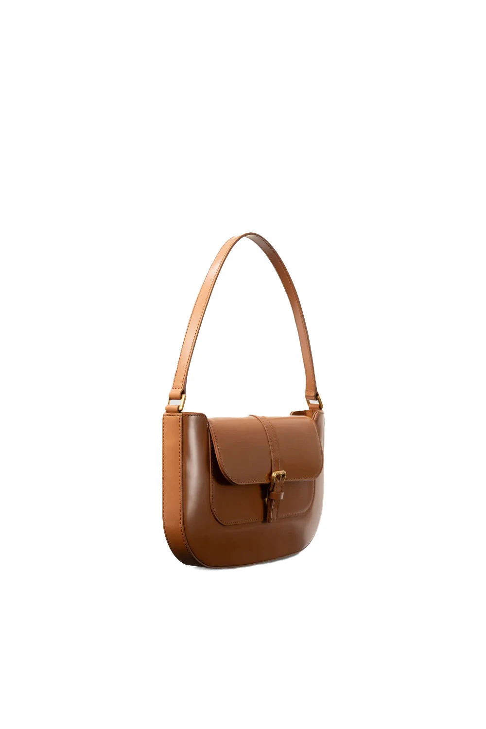 Semi Patent Leather Shoulder Bag With Flap Gallery