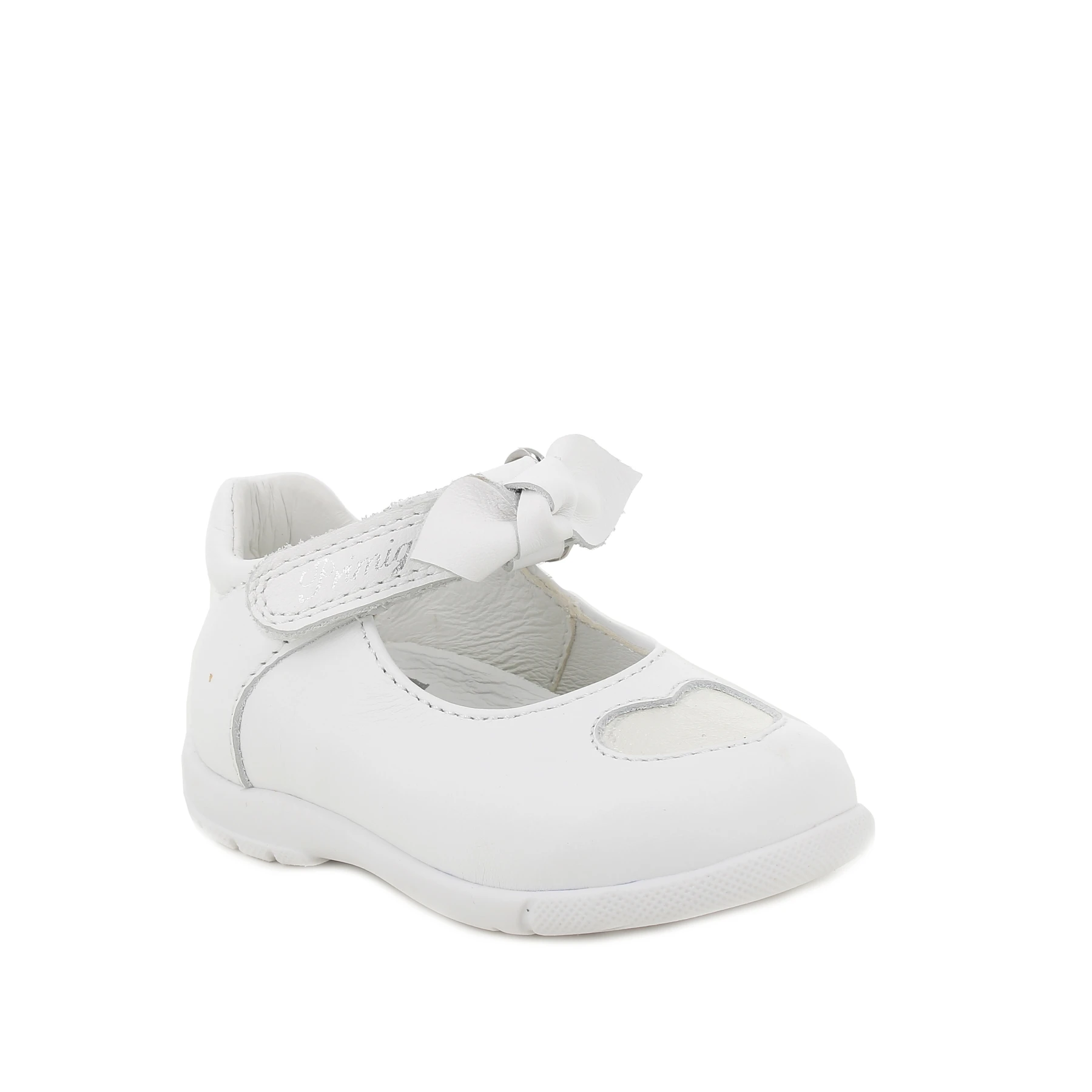 Baby Girl White Leather Mary Jane Ballerina with Bow and Heart Detail Gallery