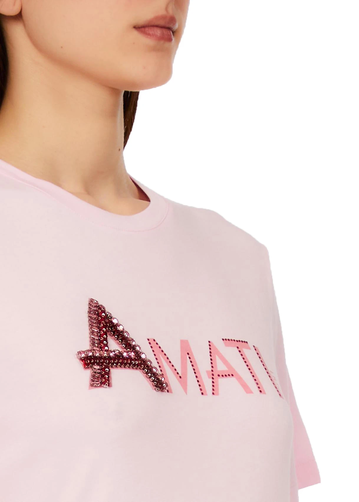 Amati Rhinestone Detail Short-Sleeve T-Shirt Gallery
