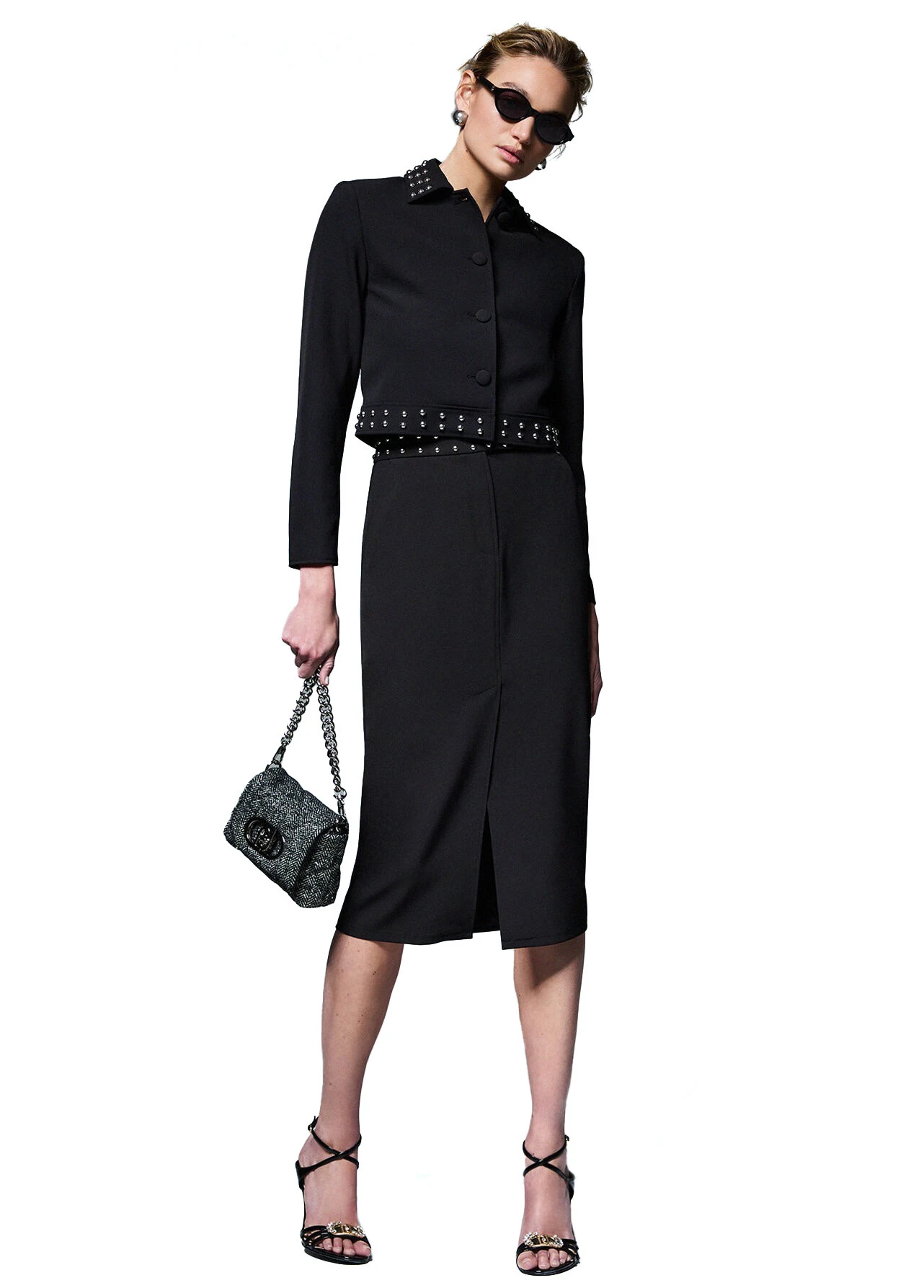 Short Crepe Jacket With Studs Gallery