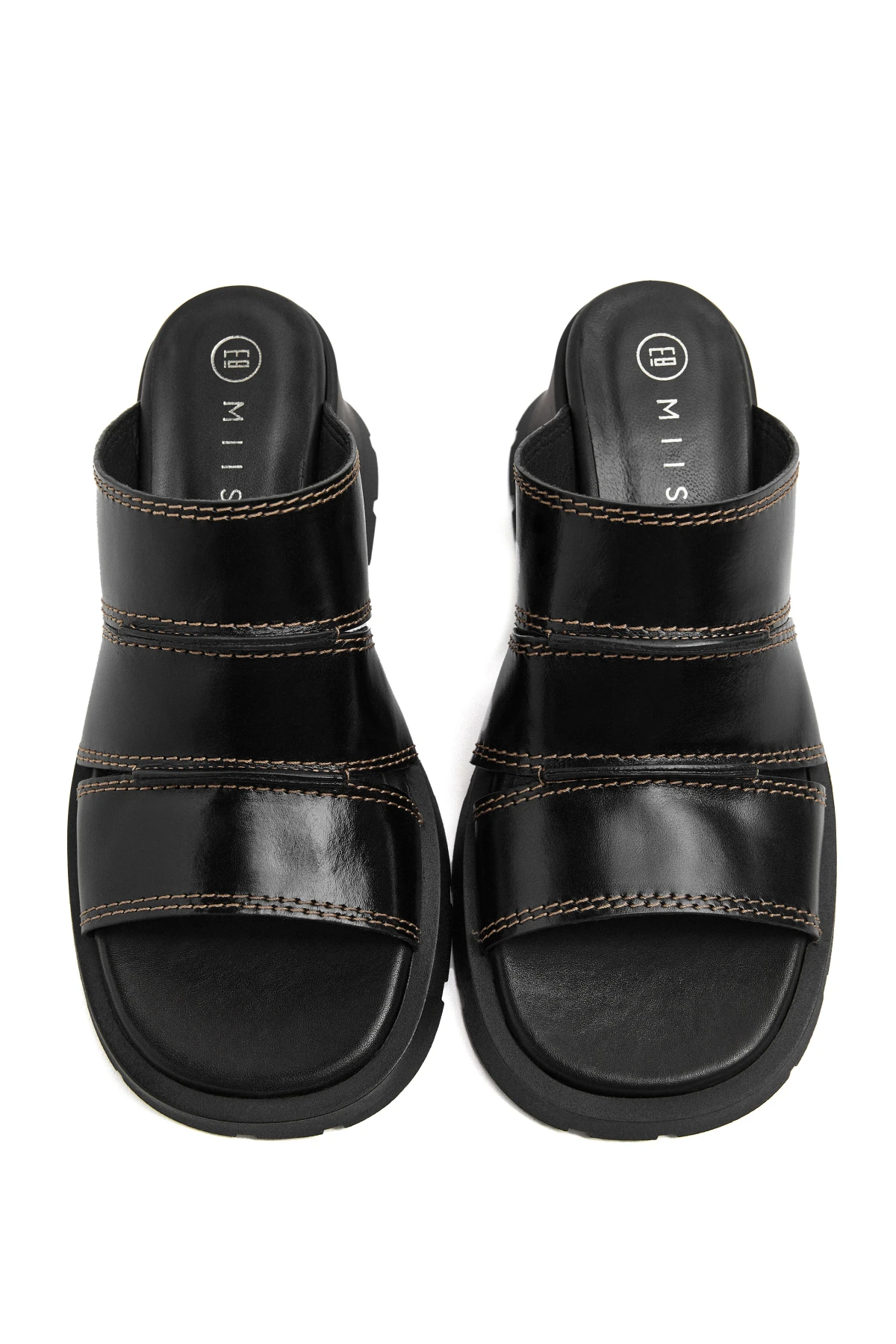 Multi-Strap Block Heel Leather Mule  Gallery