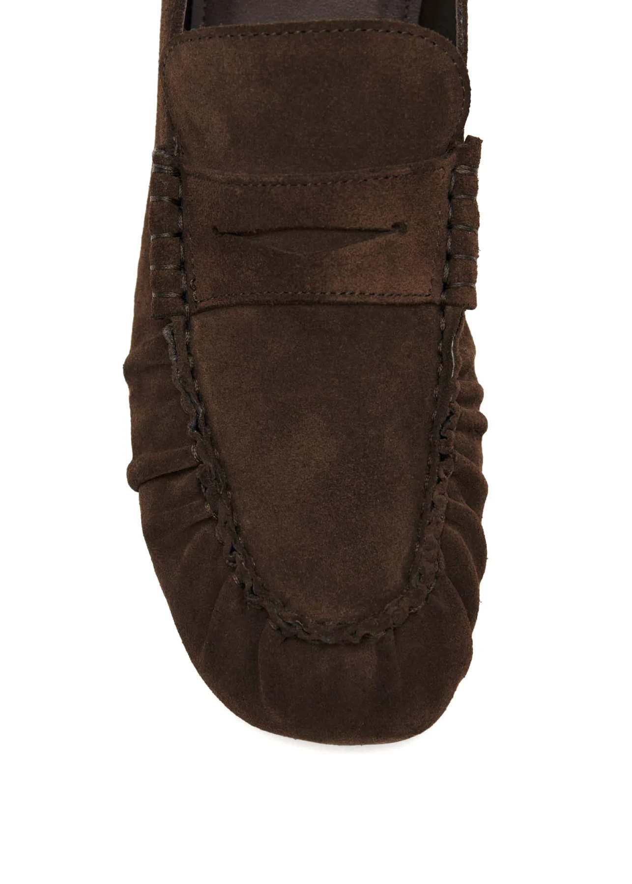 Suede Ruched Penny Loafers Gallery