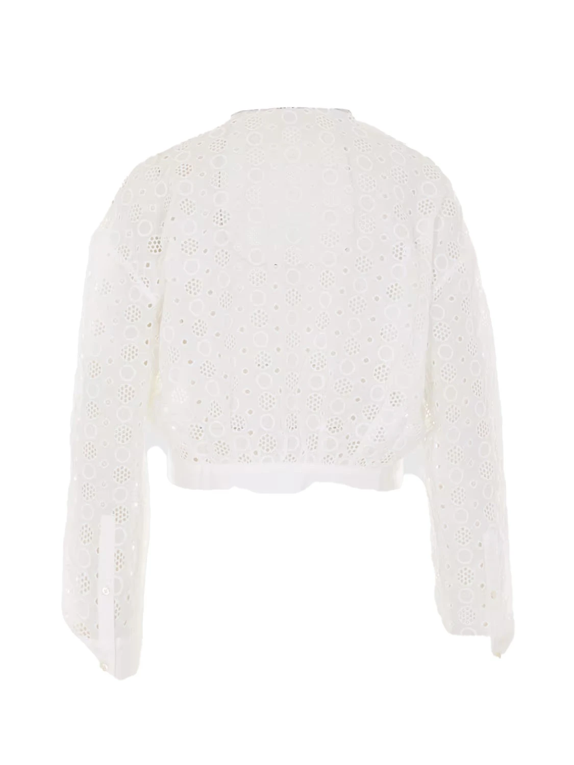 Eyelet Cropped Button-Down Sangallo Shirt  Gallery