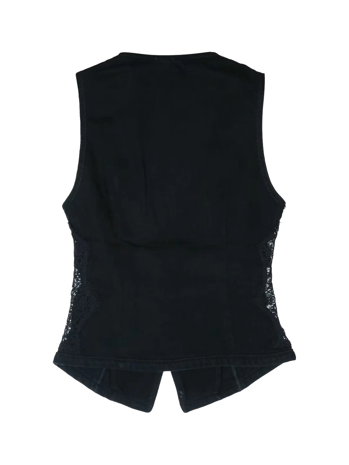 Gardener Cotton Vest With Lace Details Gallery