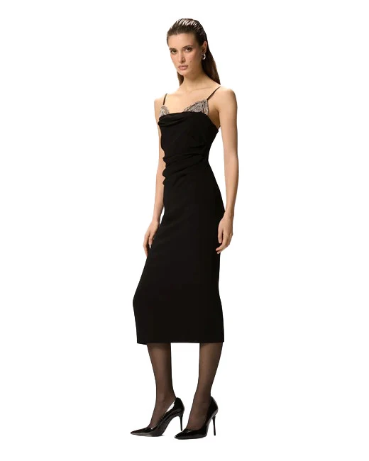 Slim-Fit Midi Dress With Jewel Embroidery Gallery