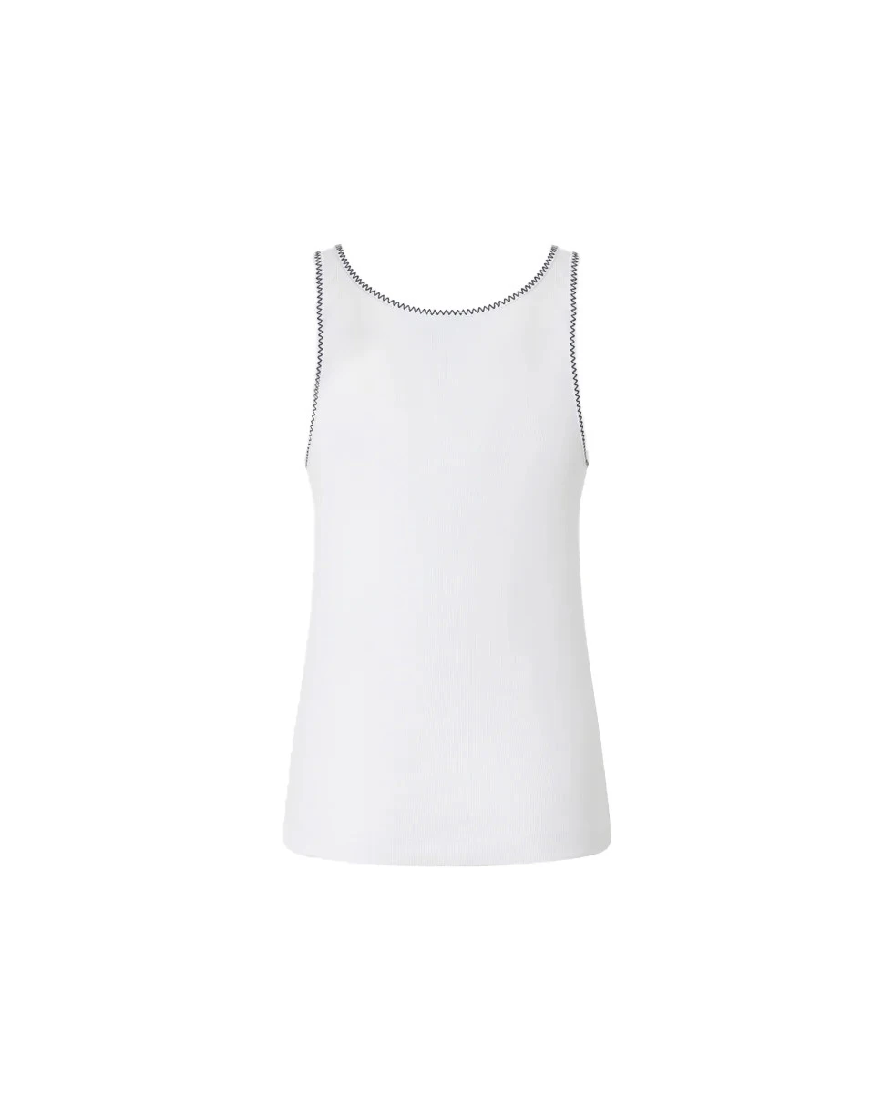 Ribbed Vest Top With Love Birds Embroidery Gallery