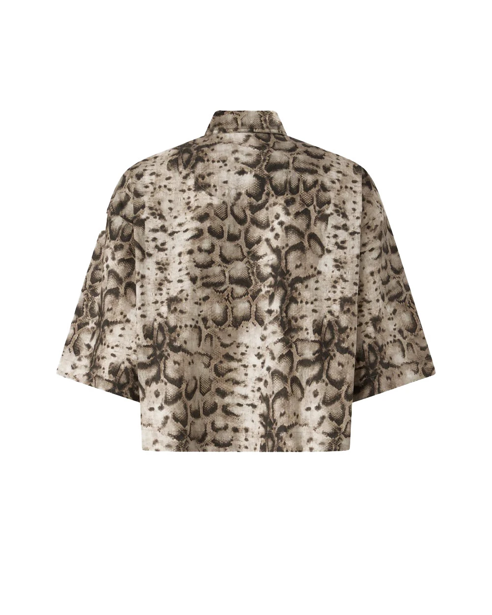 Cropped Printed Shirt With Metallic Details Gallery