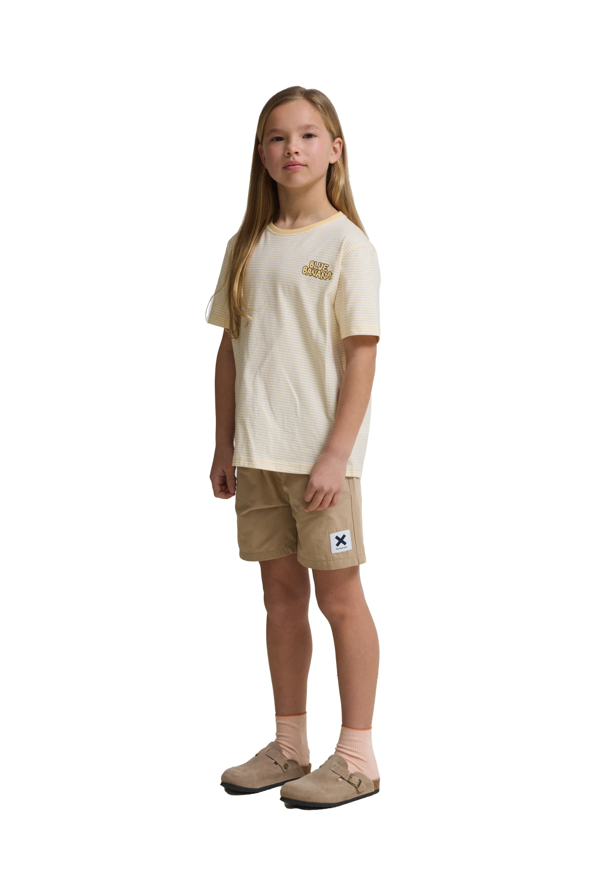 Kids Neutral Light Yellow Stripes Short Sleeve T-Shirt Gallery