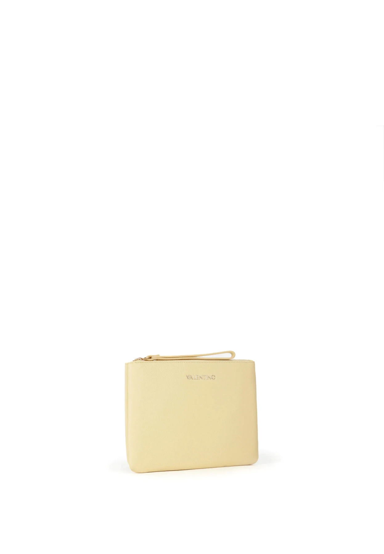 Medium Leather Zip-Top Wristlet Pouch Bag Gallery