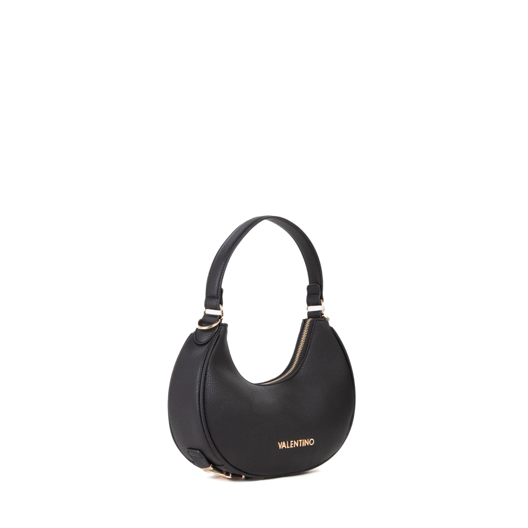 Grained Leather Crescent Hobo Shoulder Bag with Gold-Tone Logo Hardware Gallery