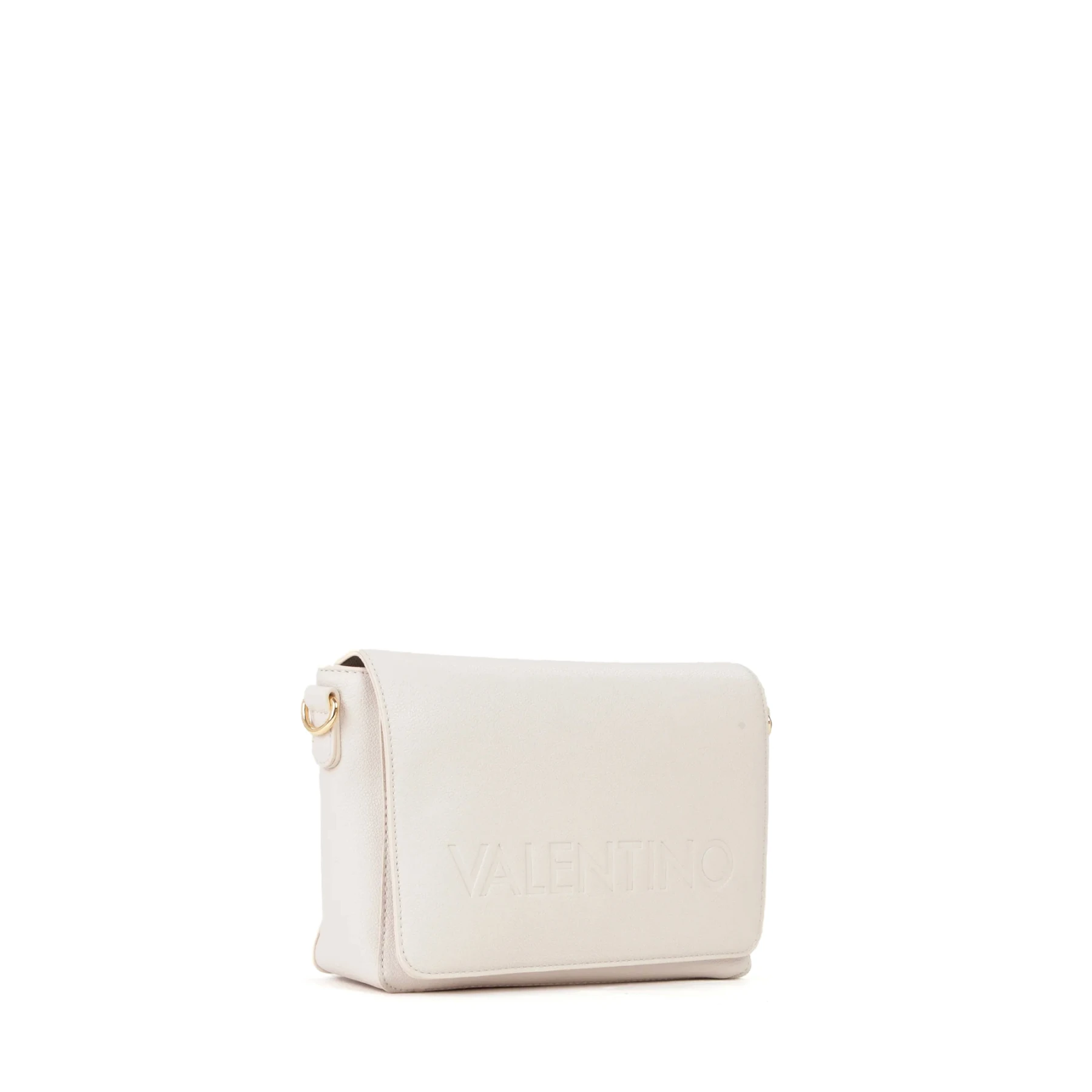 Grained Leather Embossed Logo Crossbody Bag with Canvas Strap Gallery