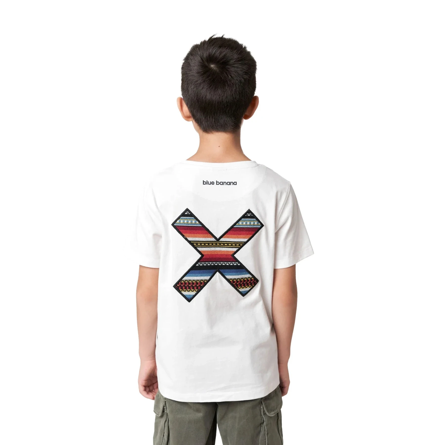 Kids Neutral White Ethno-X Graphic Short Sleeve T-Shirt Gallery