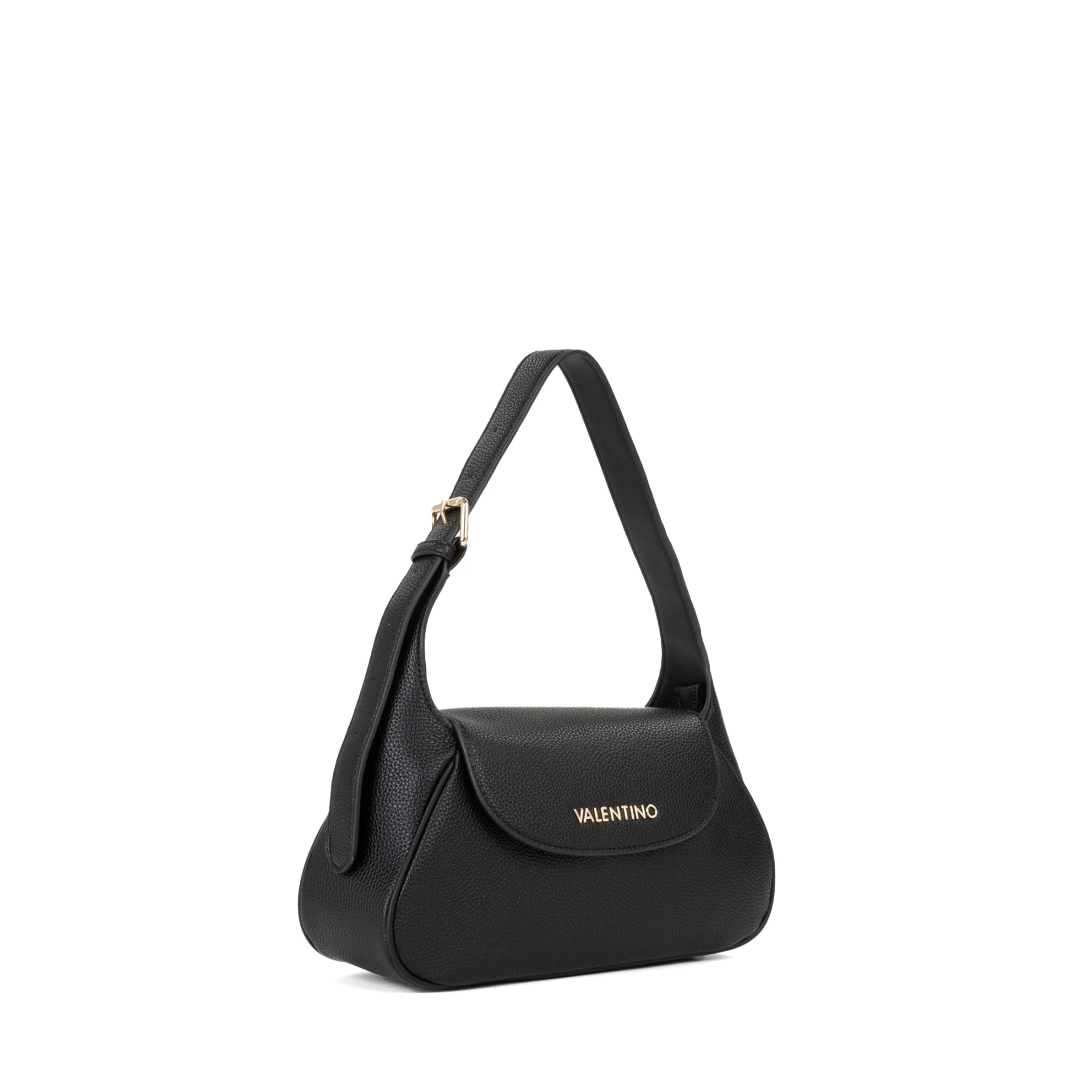 Leather Curved Hobo Bag with Gold Hardware Gallery