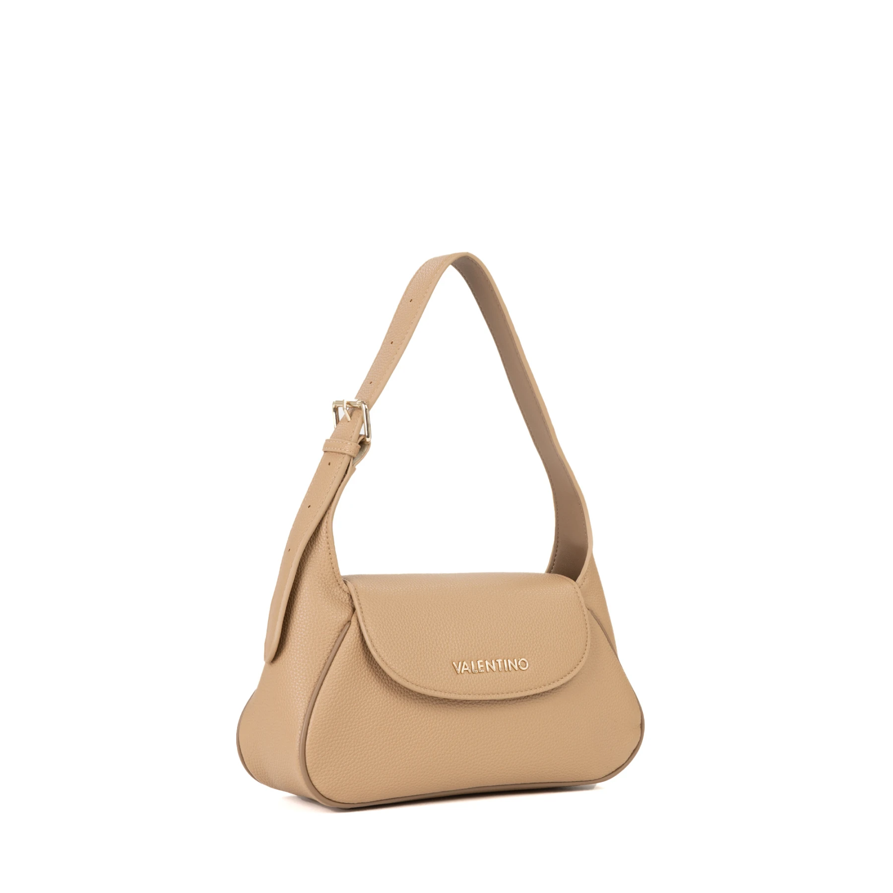 Leather Curved Hobo Bag with Gold Hardware Gallery