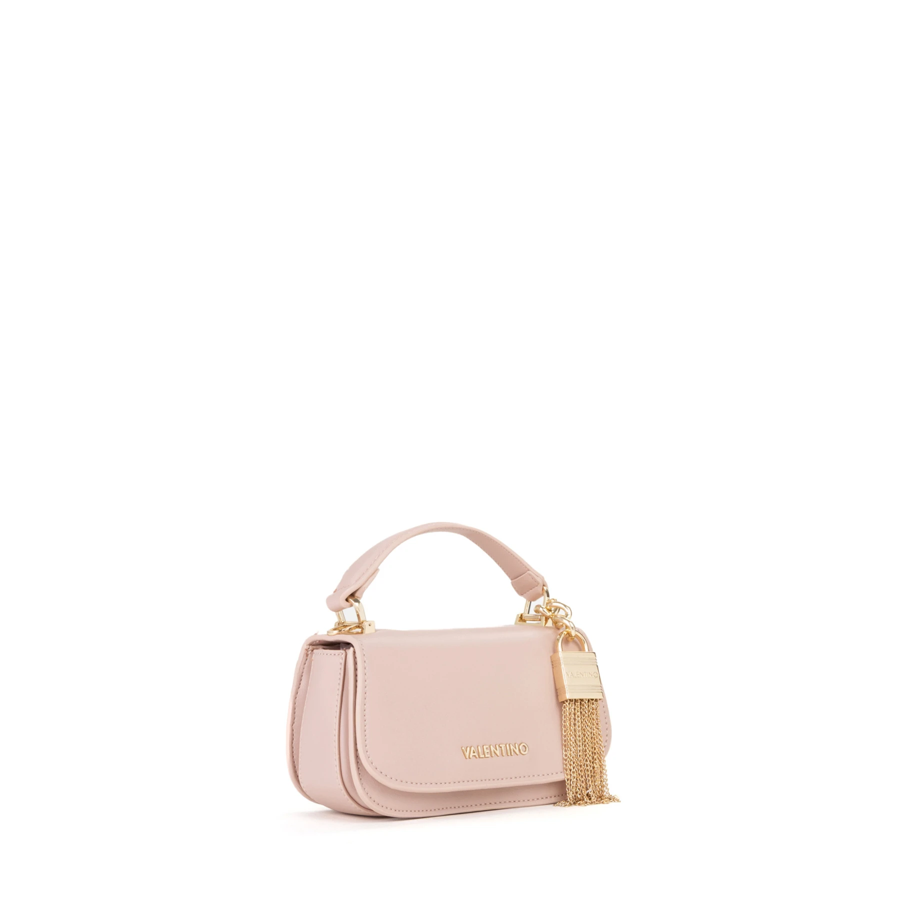 Small Smooth Leather Top Handle Bag with Gold Tassel Charm Gallery