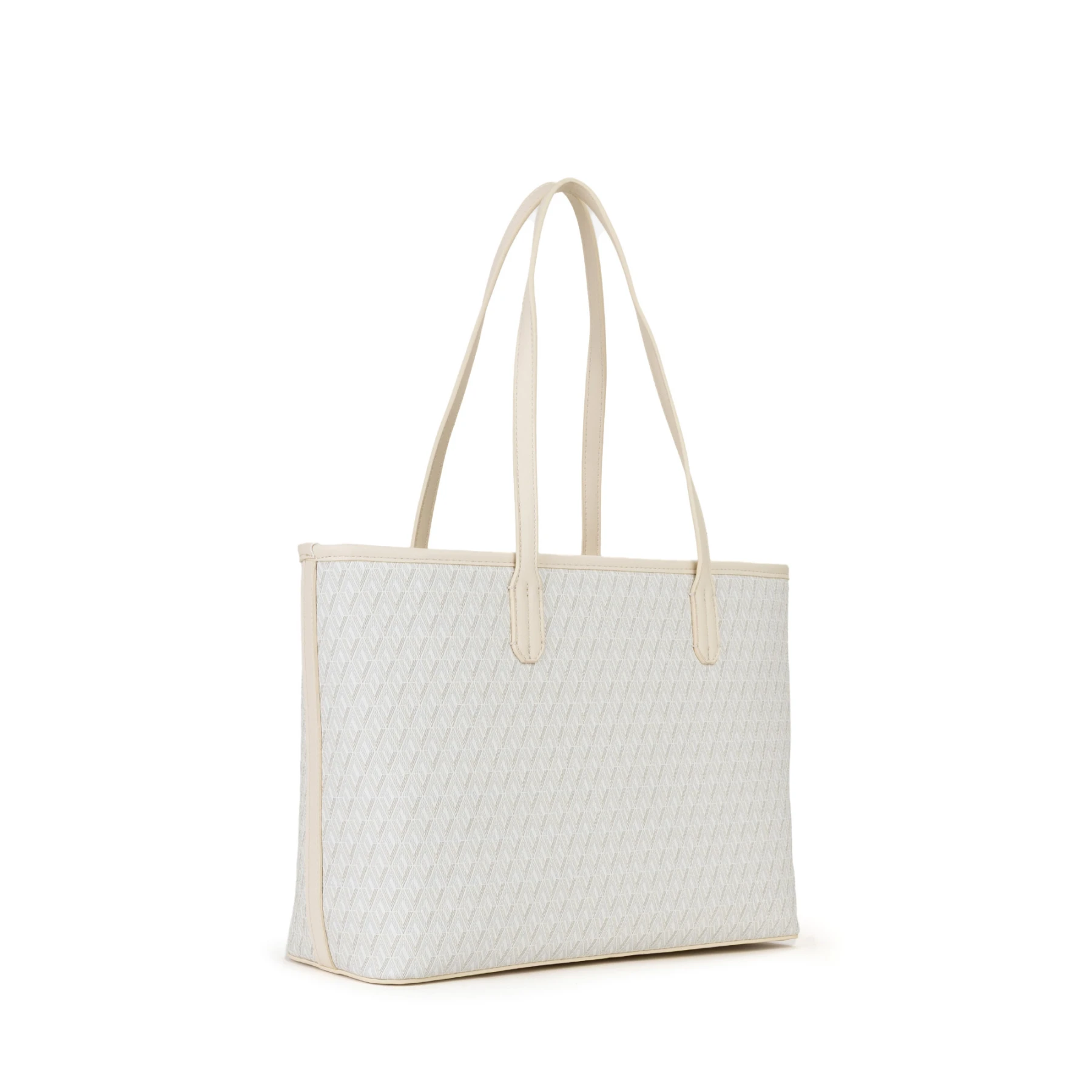 Monogram Geometric Print Tote Bag with Gold V Logo Gallery