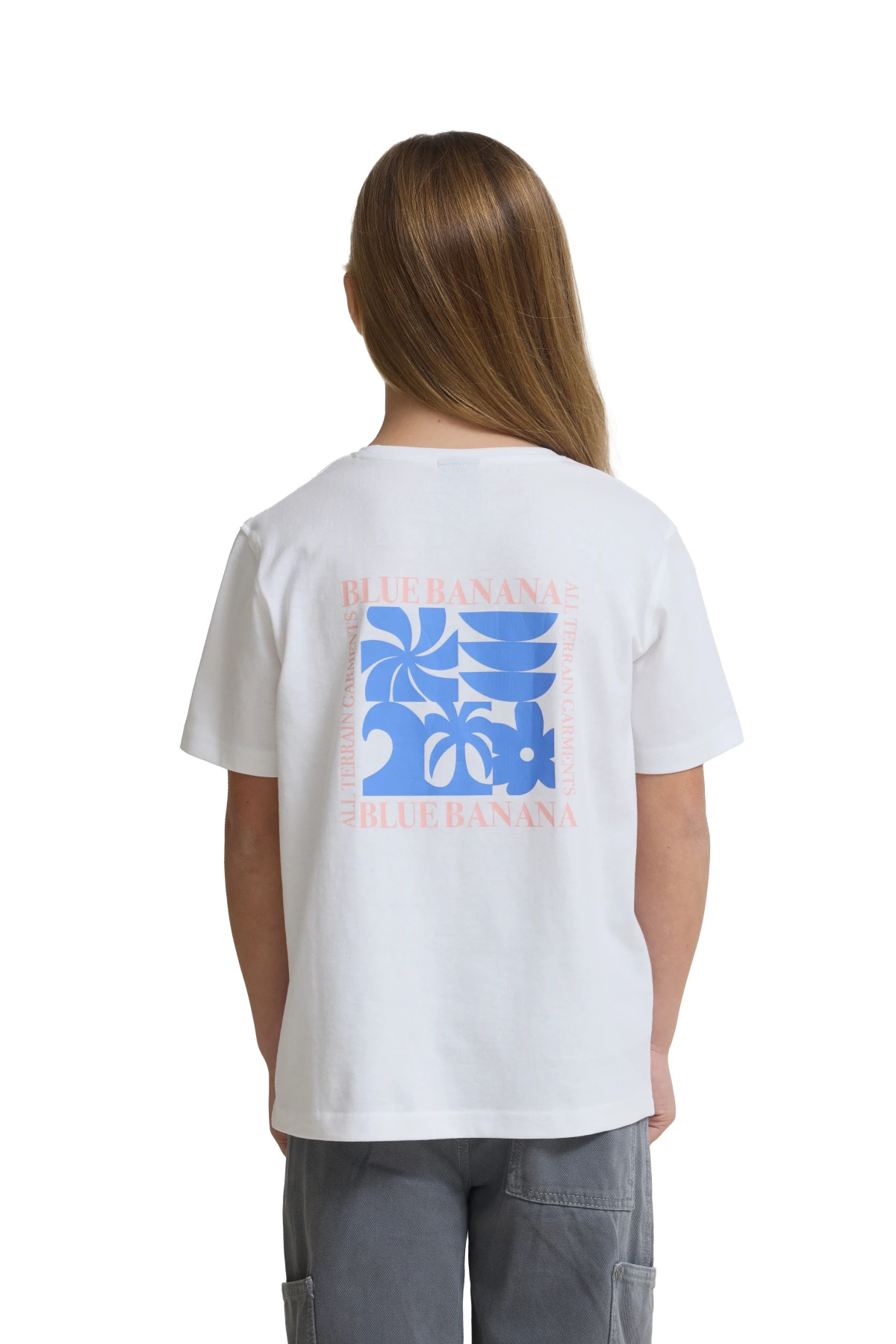 Kids Neutral Short Sleeve T-Shirt with Back Geometric Surf Print Gallery