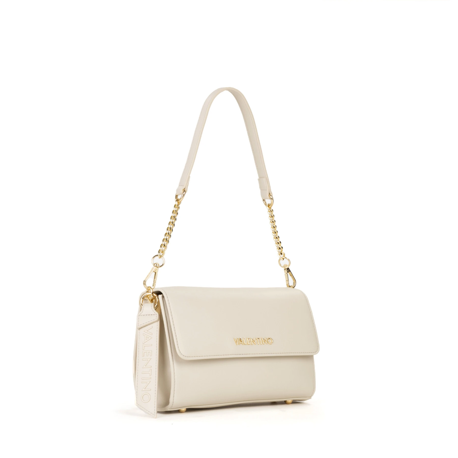 Smooth Flap Shoulder Bag with Gold Chain Strap Gallery