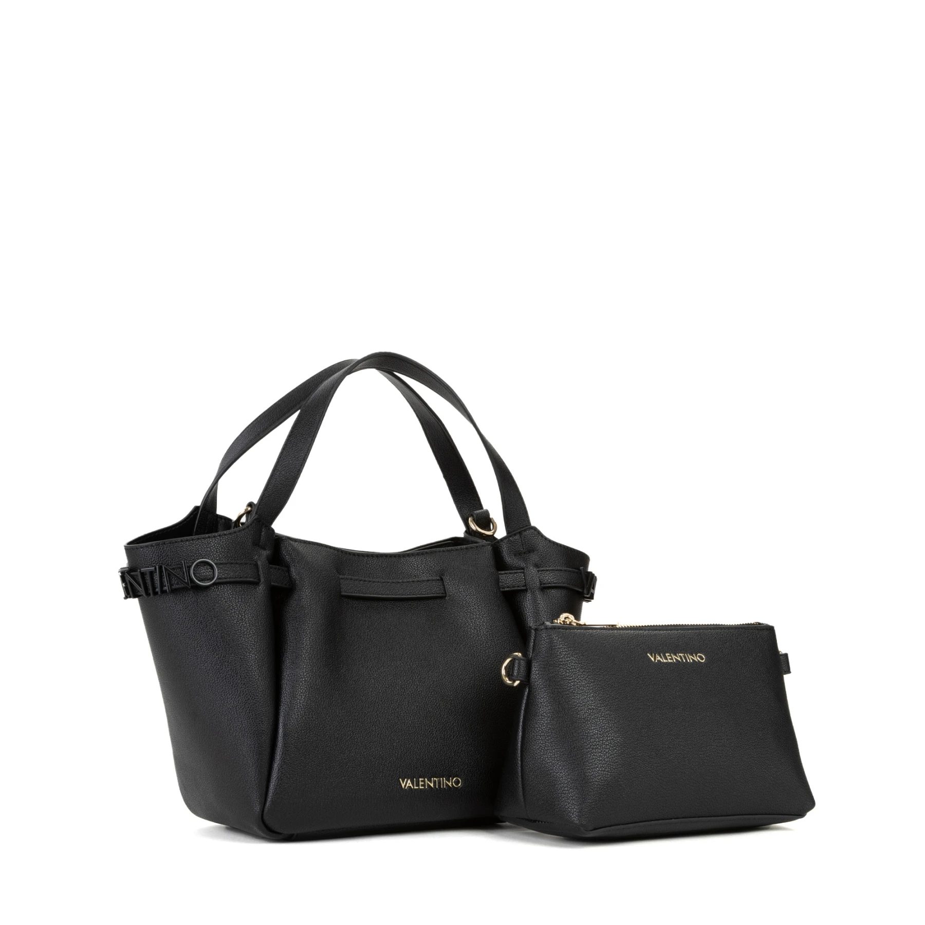 Medium Grained Top Handle Tote Bag with Detachable Pouch Gallery