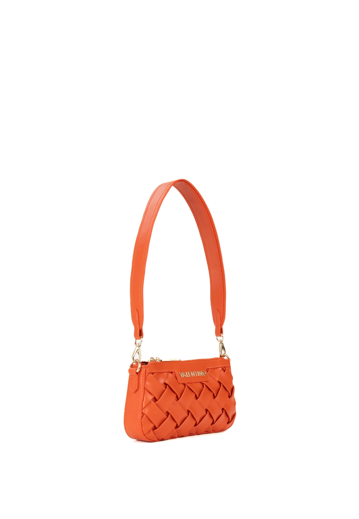 Woven Leather Small Shoulder Bag with Gold Hardware Gallery