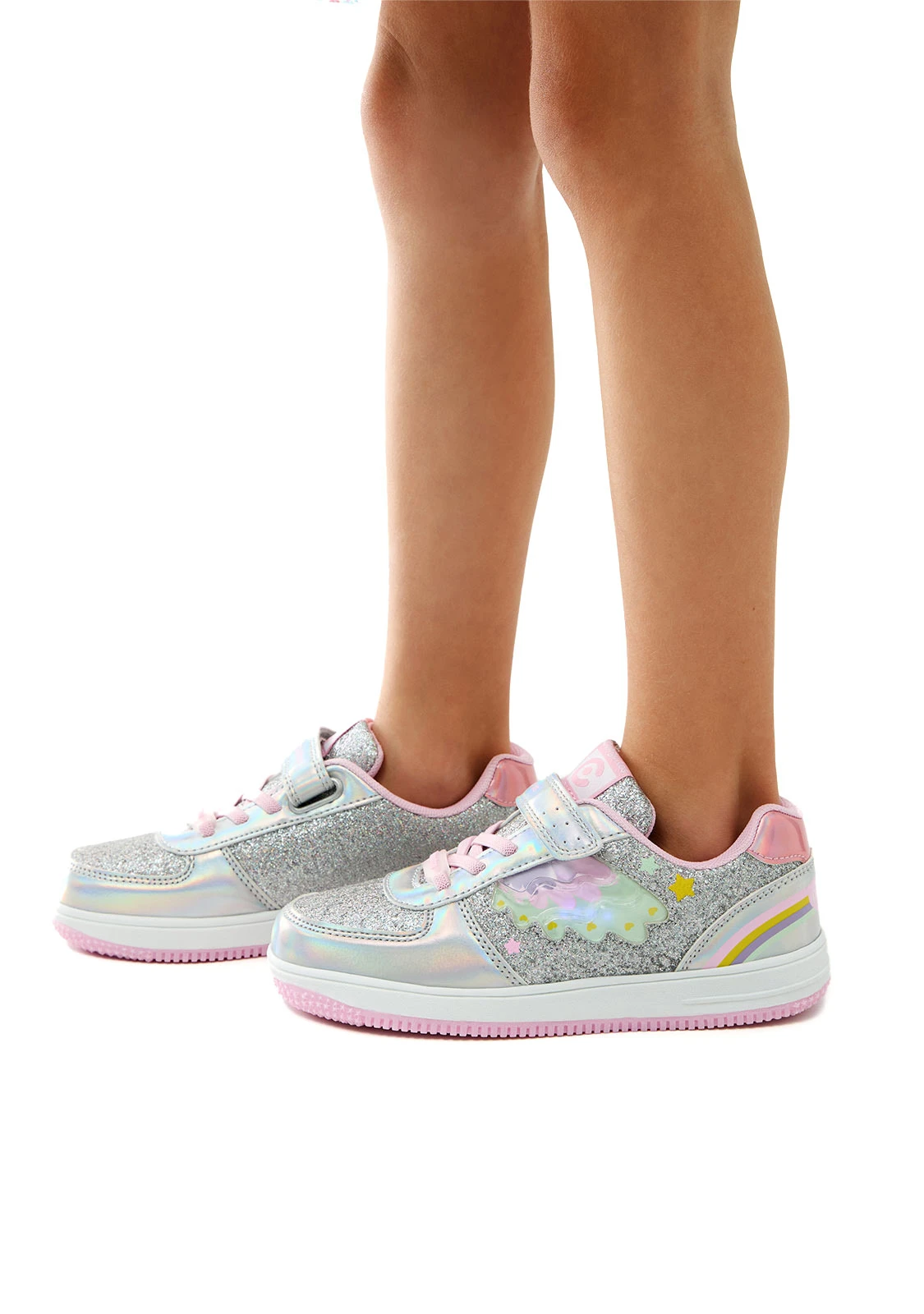 Kids Girls Glitter Rainbow Light Sneakers  Gallery