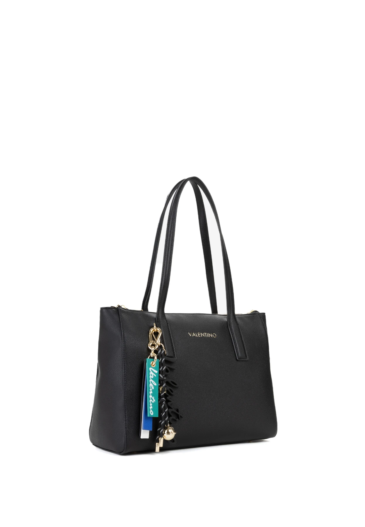 Leather Tote Bag with Charm Details and Gold Hardware Gallery