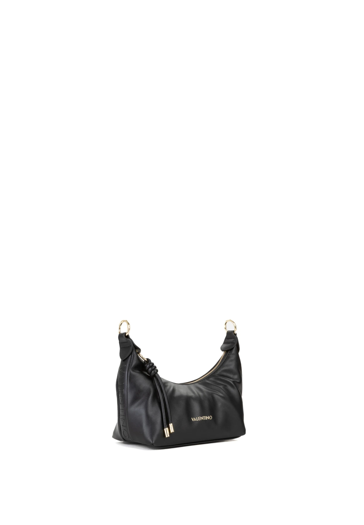 Soft Leather Crescent Shoulder Bag with Knot Detail and Gold Hardware Gallery
