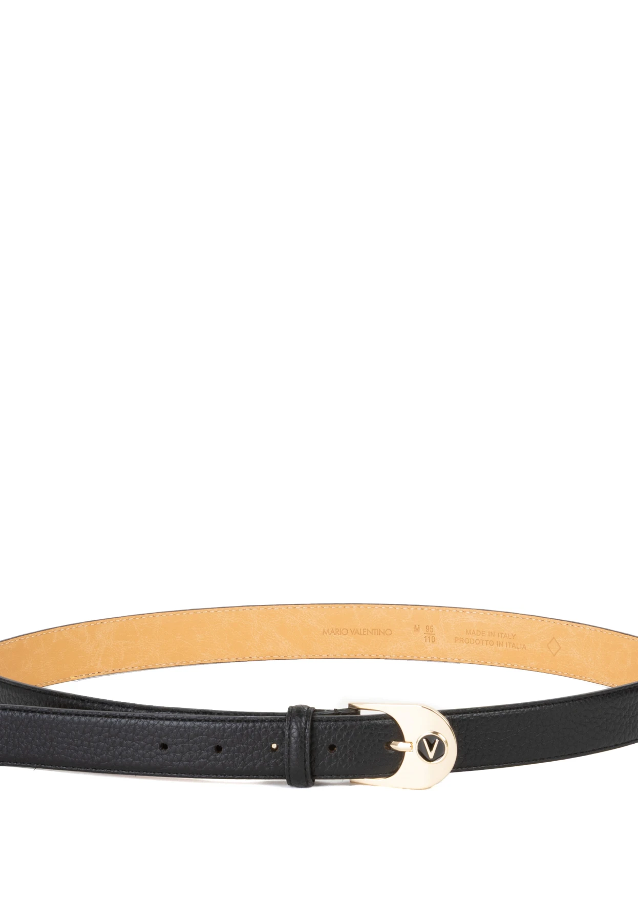 Textured Leather Belt with Enamel V-Logo Gallery