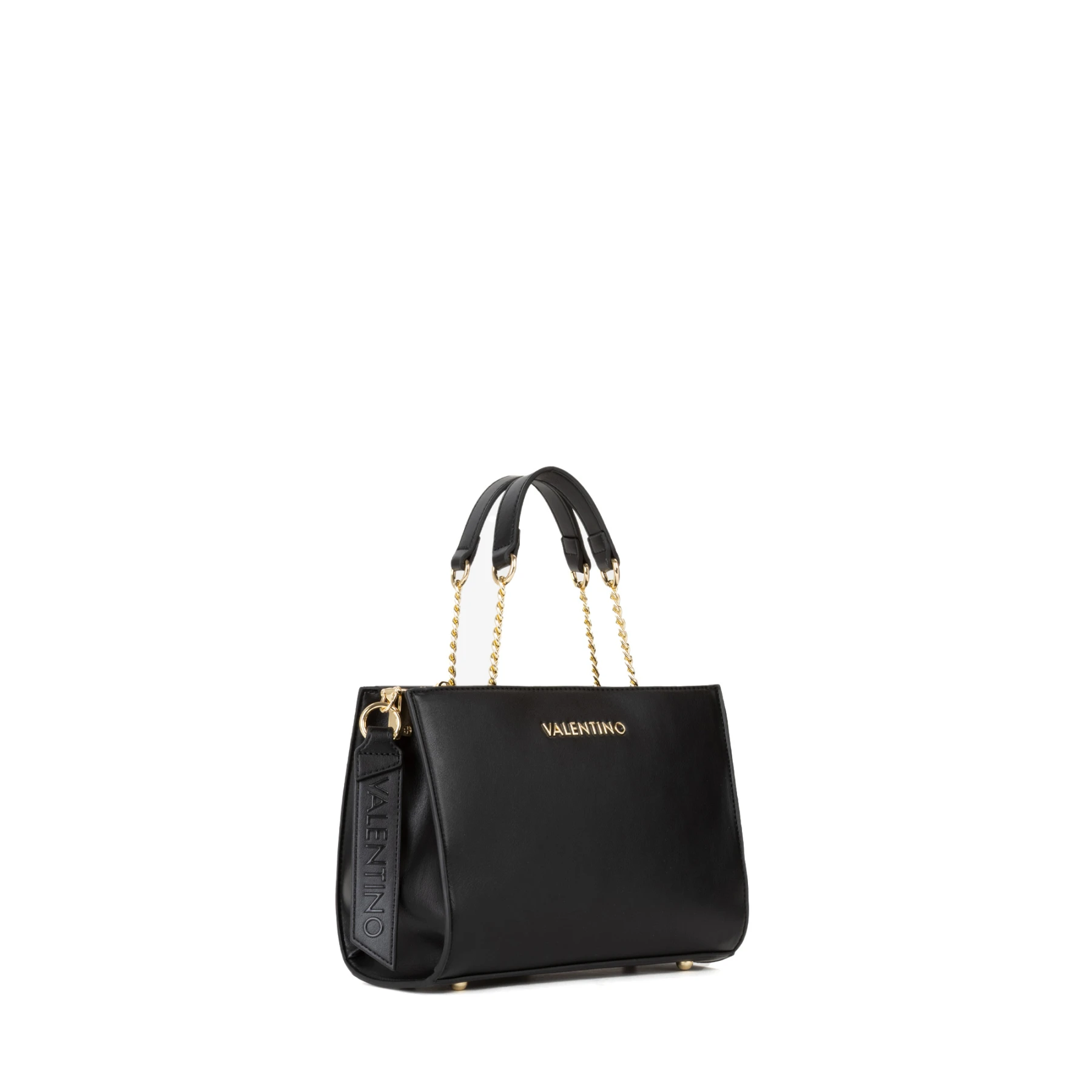 Smooth Top Handle Tote Bag with Gold Chain Details Gallery