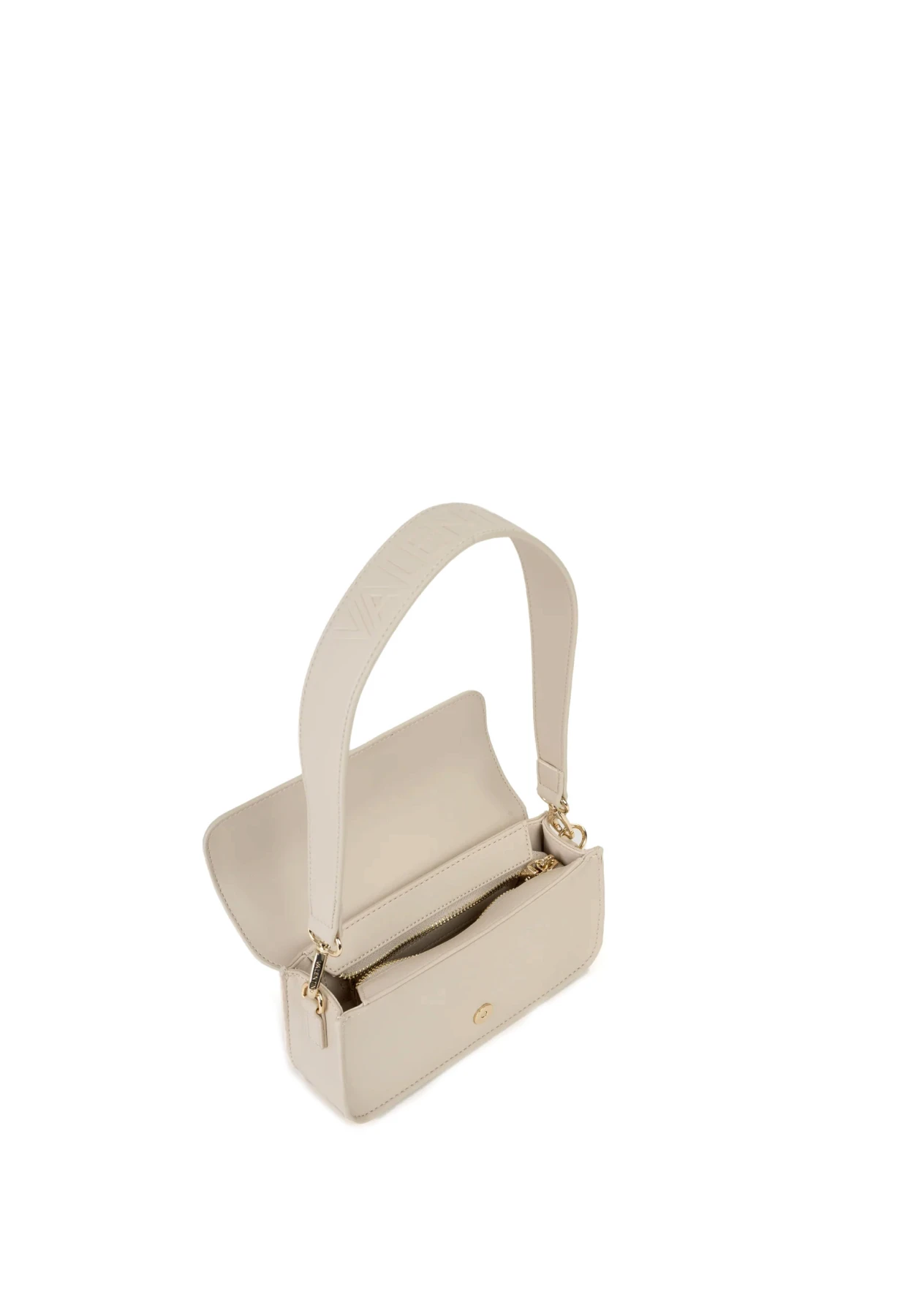 Small Leather Baguette Shoulder Bag with Gold Buckle Clasp Gallery