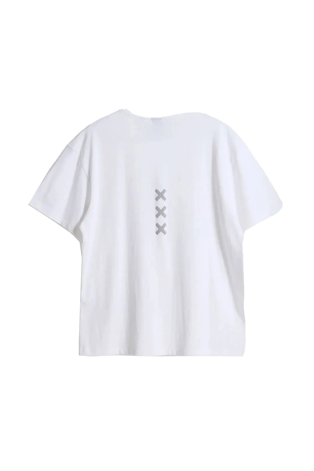 White Bonfire Crewneck Short Sleeve T-shirt with Embroidered Detailing Gallery