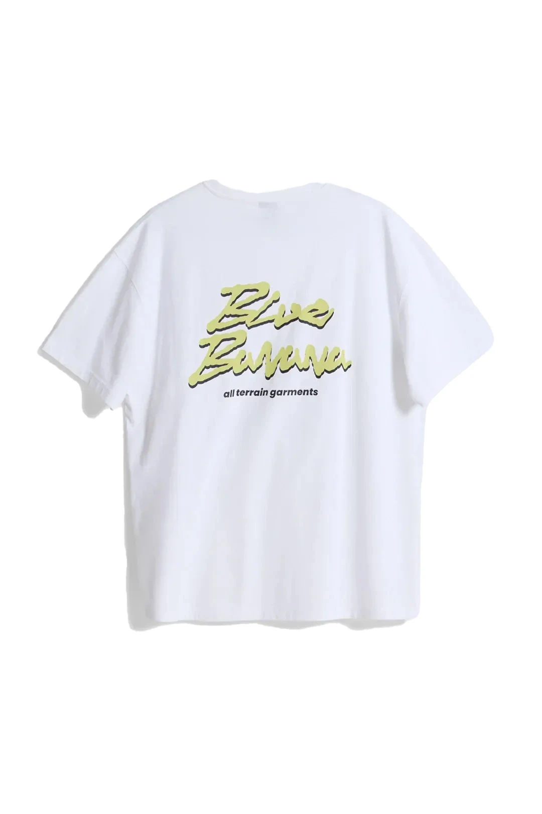 White Movement T-Shirt with Yellow Script Logo Front and Back Print Gallery