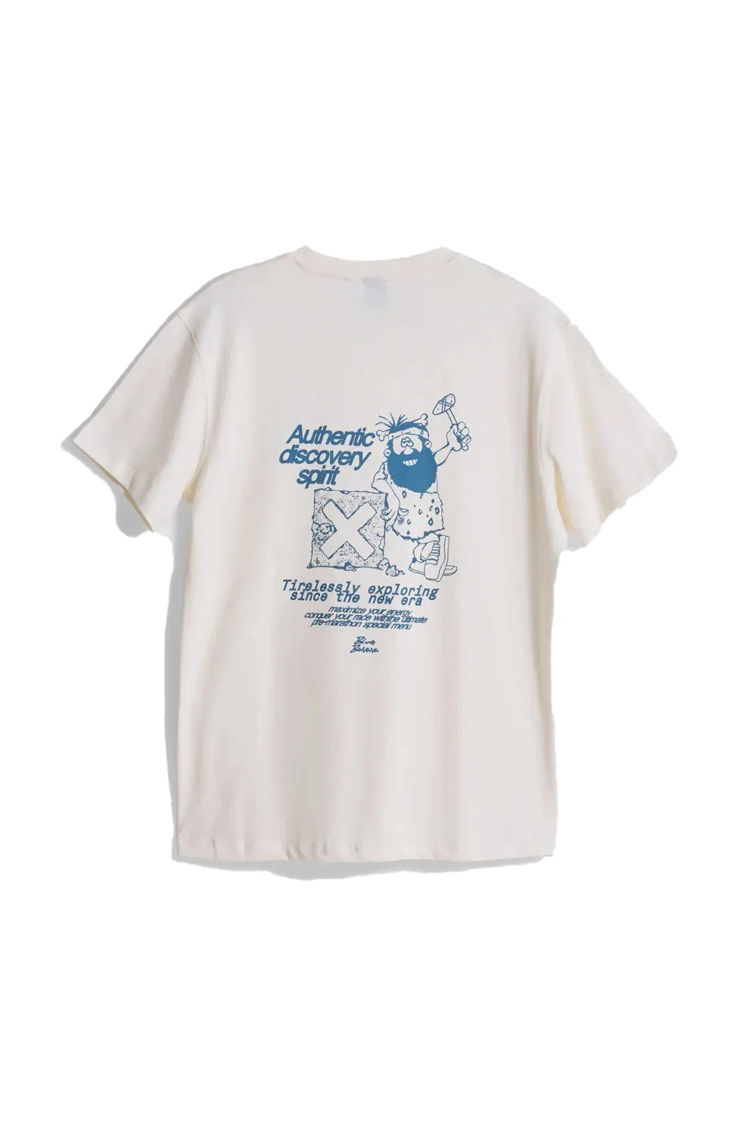 Off-white Cavern Graphic T-Shirt with Pink Cartoon Character Back Print Gallery