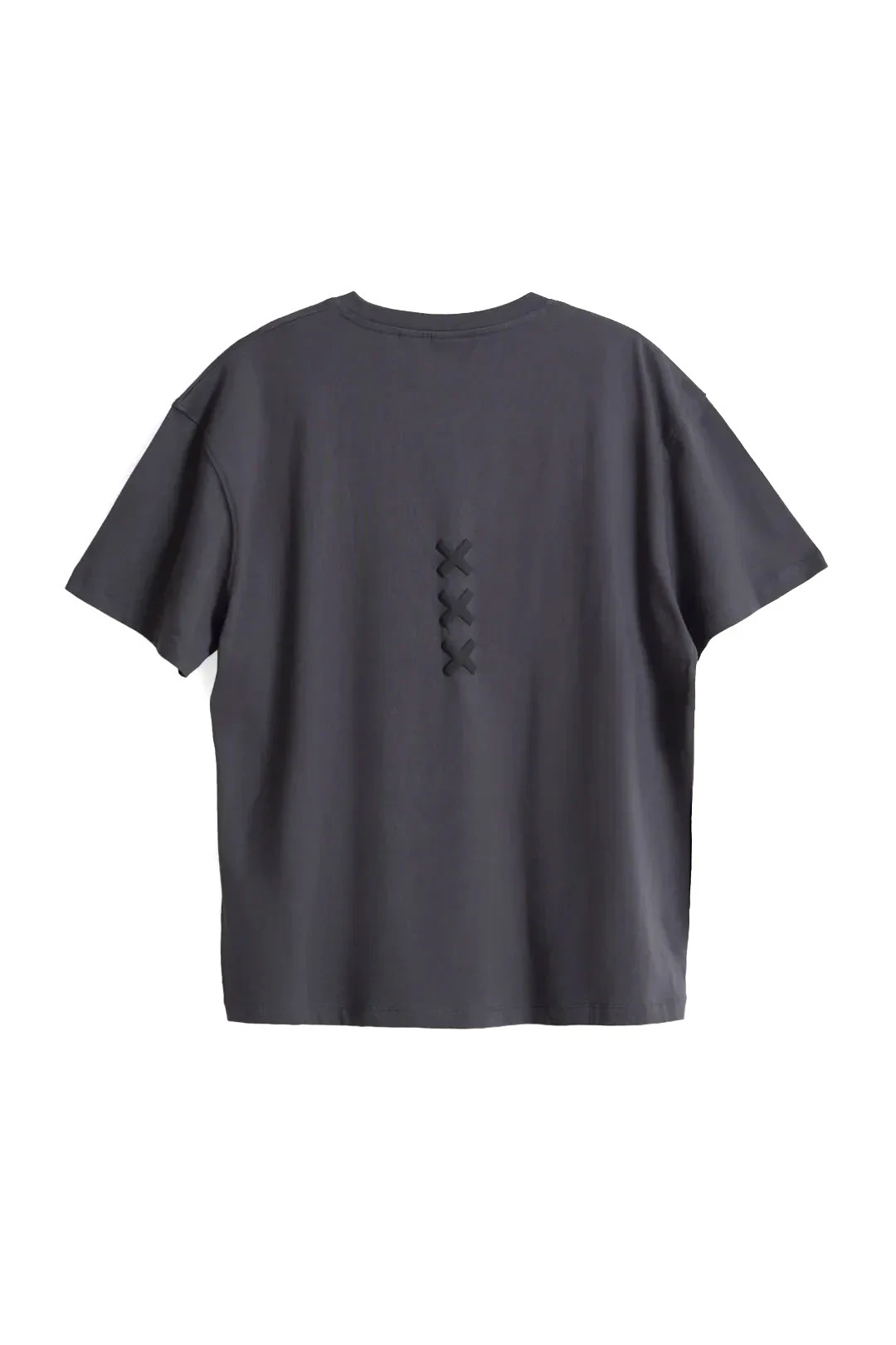 Anthracite Bonfire Crewneck Short Sleeve T-shirt with Embroidered Detailing Gallery