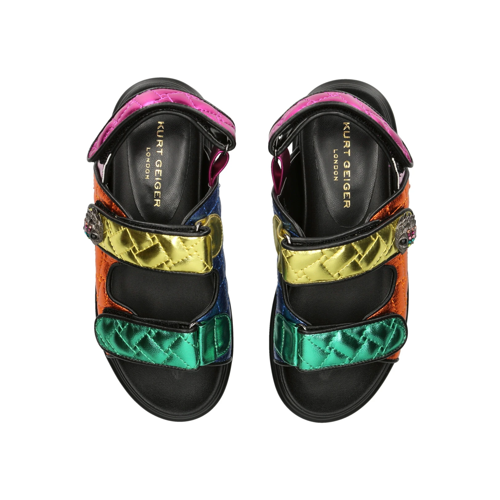 Junior Multi-colour Leather Crinkled Sandals Gallery