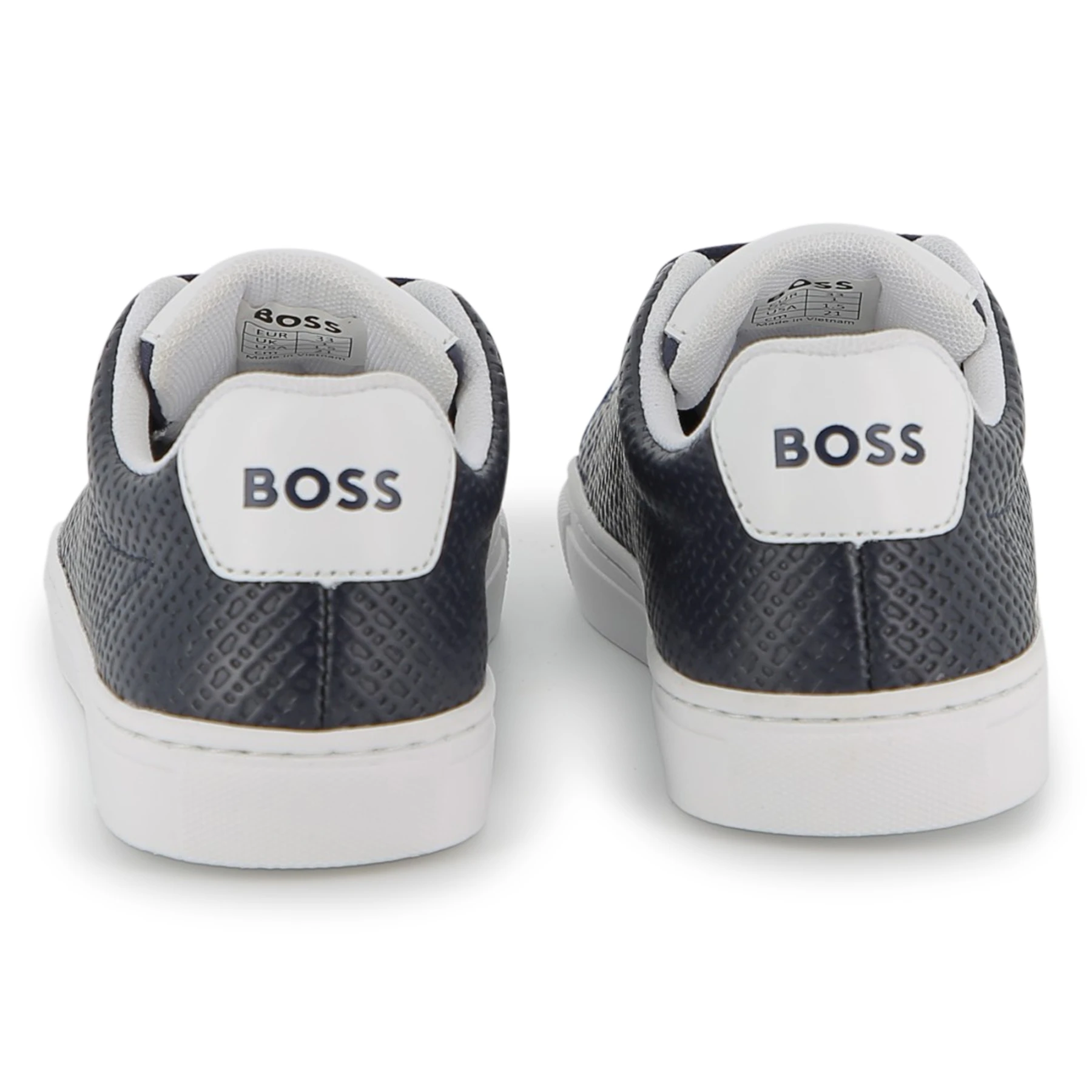 Kids Boys Textured Leather "Tennis" Cupsole Sneakers Gallery