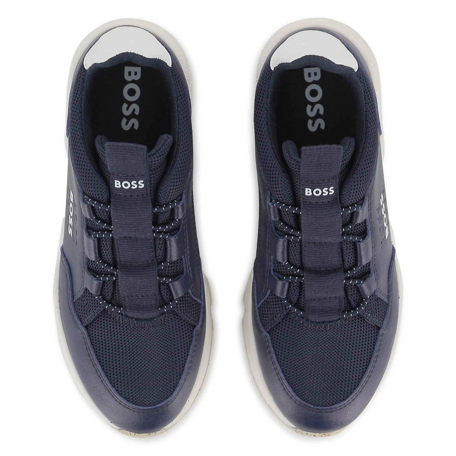 Kids Boys Mesh & Leather Technical Running Sneakers Gallery
