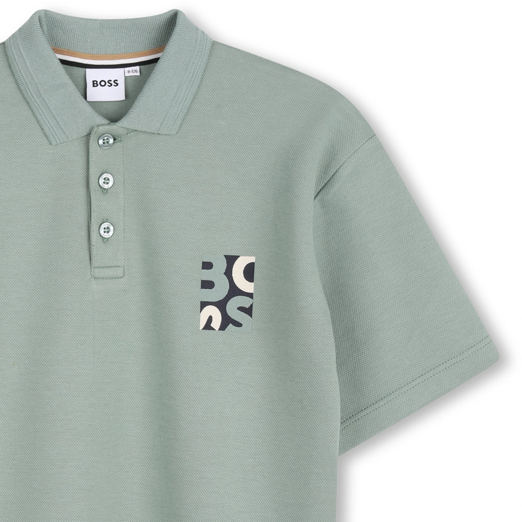 Kids Boys Chest Graphic Logo Cotton Short Sleeve Polo   Gallery