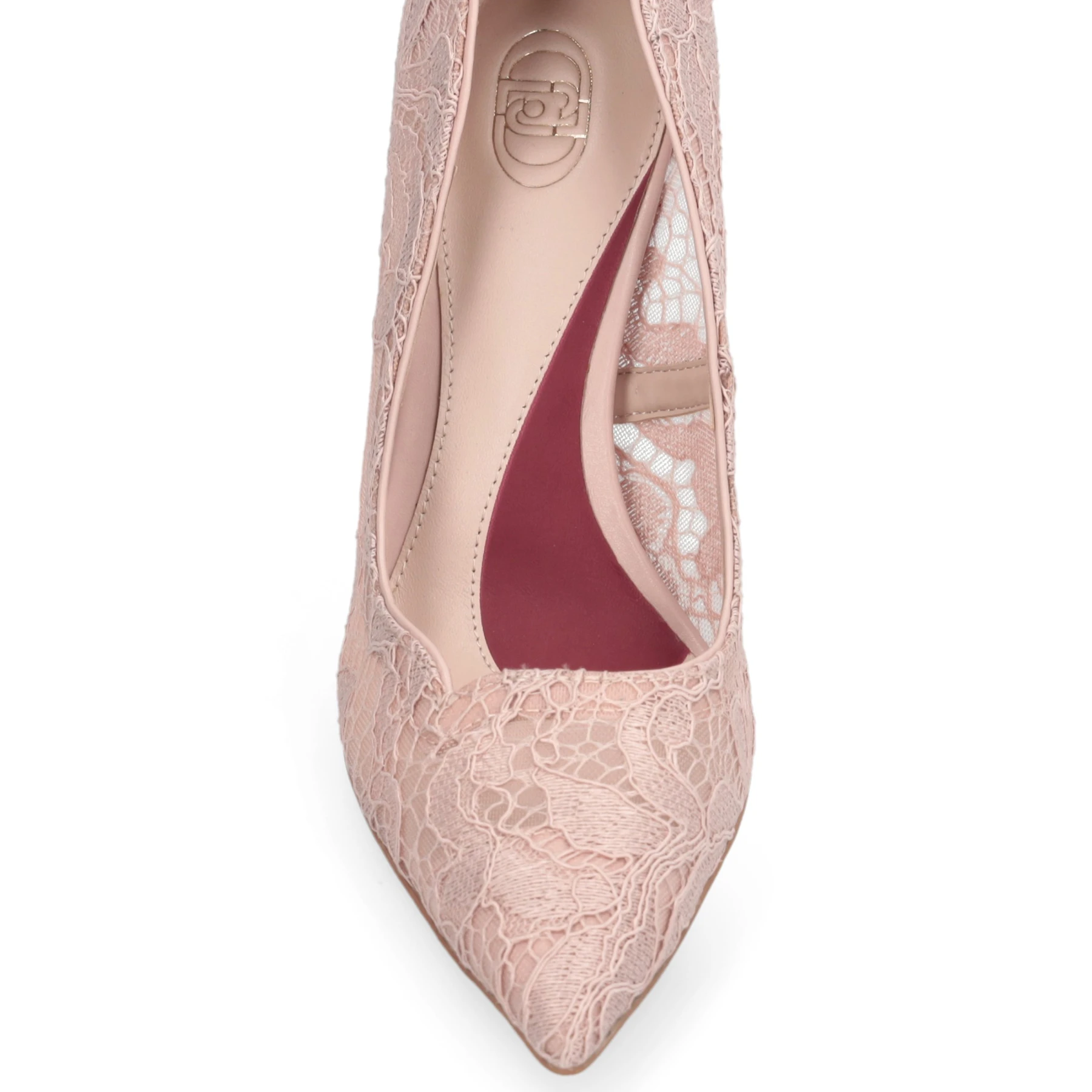 Intricate Floral Lace Pumps with Silver-Tipped Heels Gallery
