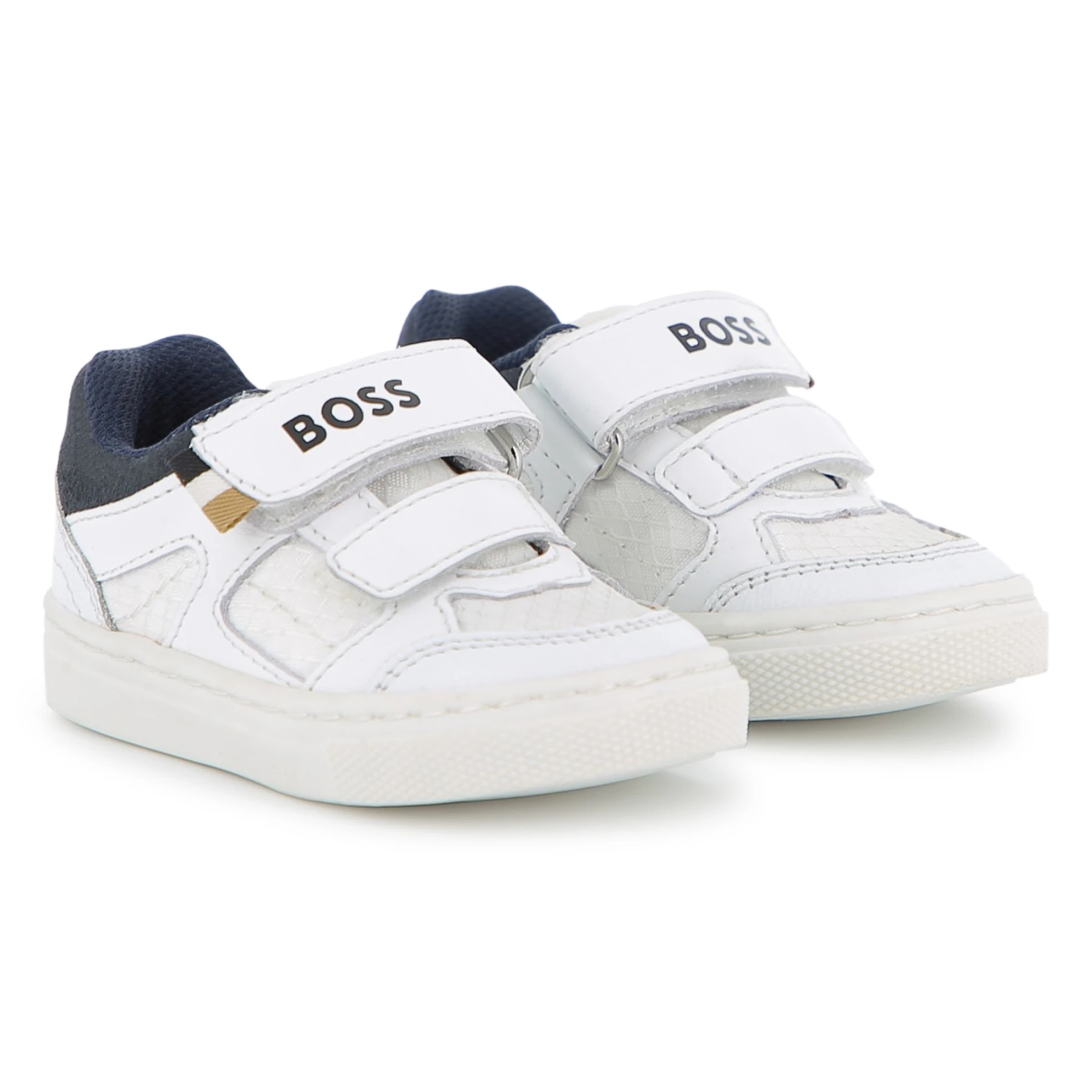 Kids Boys Low Top Leather Velcro Sneakers Gallery