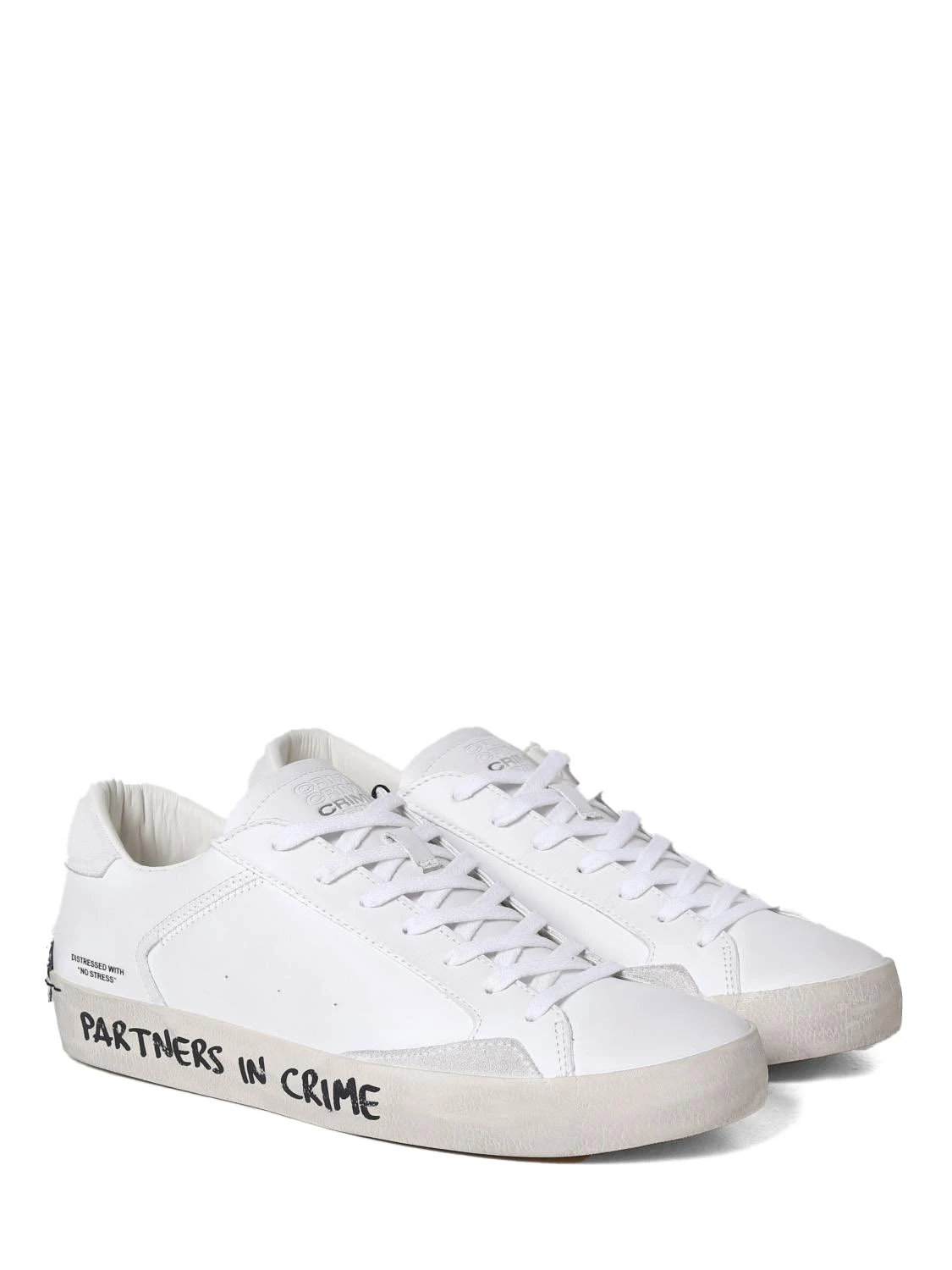 Distressed Graffiti Leather Sneakers Gallery