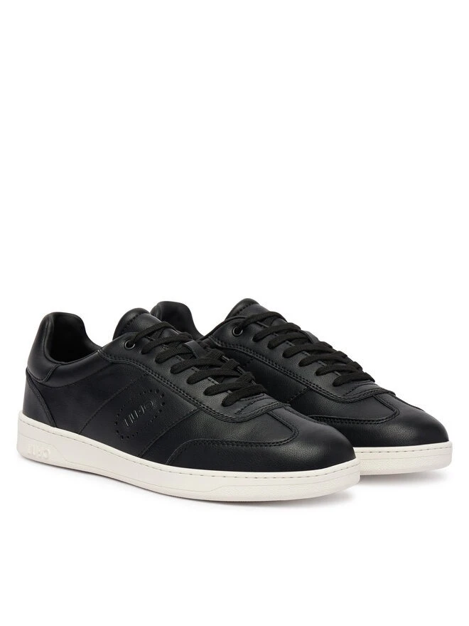 Calf Leather Sneakers with Perforated Logo Gallery