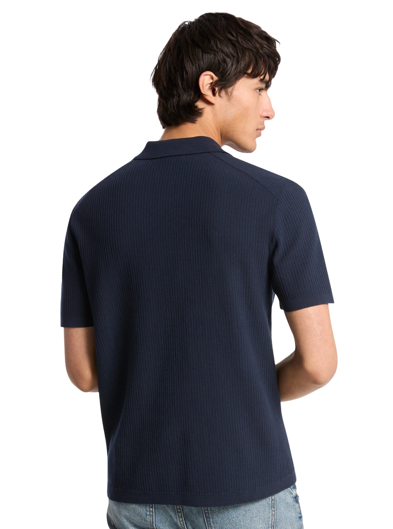 Ribbed Cotton Polo Shirt Gallery