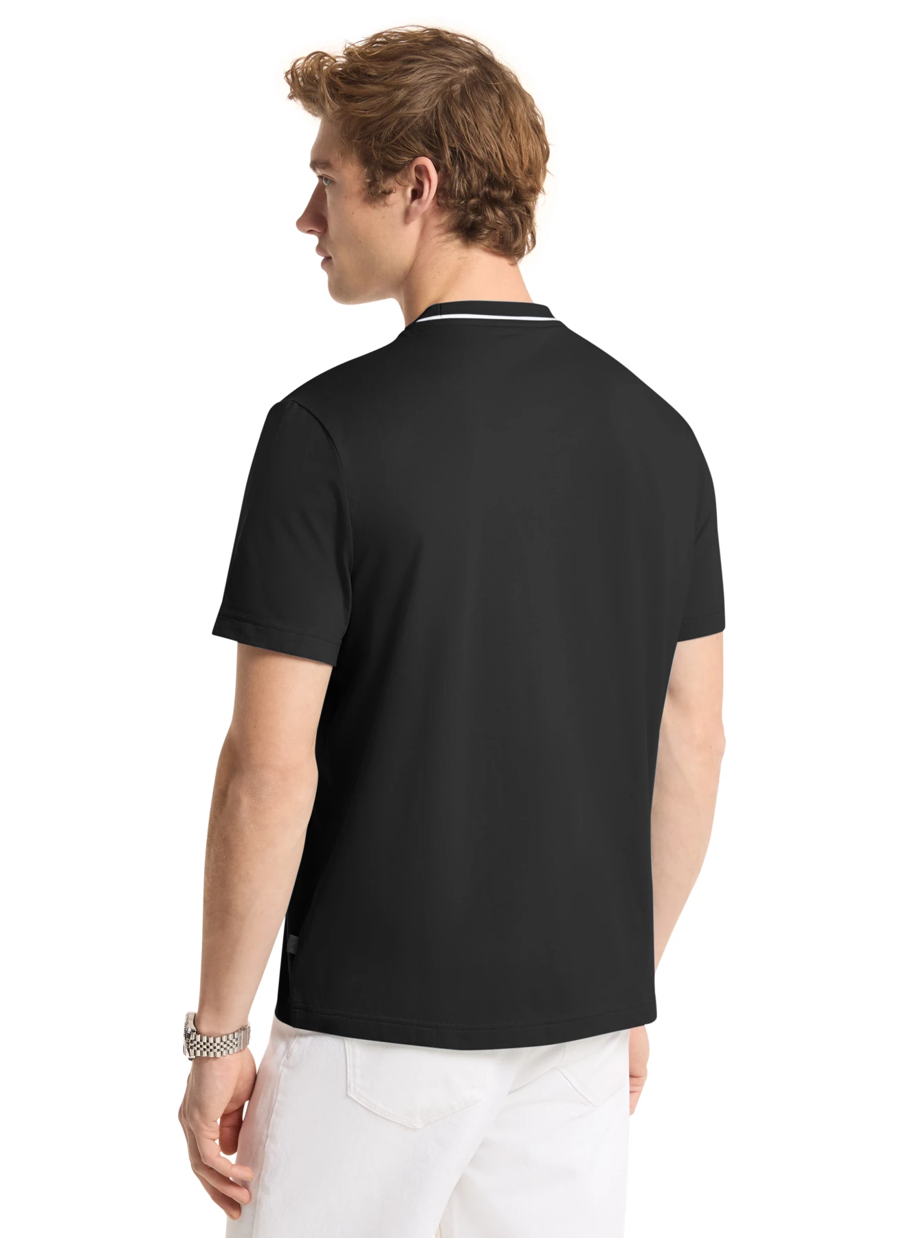 Logo Trim Cotton Jersey T-Shirt Gallery